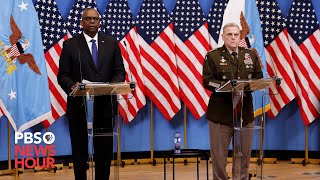 WATCH LIVE: Defense Secretary Austin, Gen. Milley hold news briefing after Russia downs U.S. drone