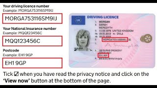 Check Driving Licence - using a code