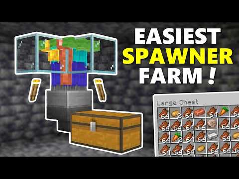 Easiest Zombie/Skeleton Spawner XP Farm In Minecraft 1.21 Bedrock !