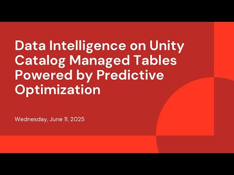 Watch: Data Intelligence on Unity Catalog Managed Tables Powered by Predictive Optimization