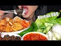 ASMR KOREAN BBQ Eating Sounds 먹방 Homemade Lettuce Wraps BIG BITES ASMR Phan