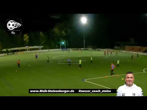 Fussballtraining: Passtraining mit Aufdrehen und Klatschbewegung in die Tiefe