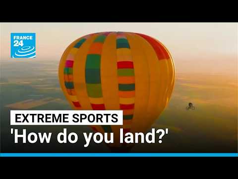 Mountain biker becomes first to ride off a hot air balloon