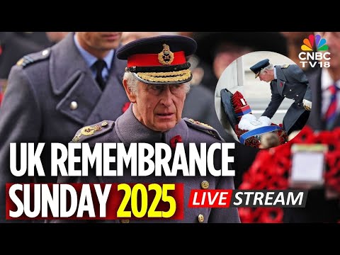 UK Remembrance Sunday LIVE: King Charles Leads Remembrance Day Service at The Cenotaph | N18G