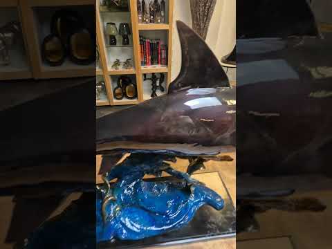 groot bronzen beeld haai met special paint #statue #brons #bronze #haai de gaafste winkel