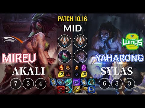 HLE Mireu Akali vs JAG Yaharong Sylas Mid - KR Patch 10.16
