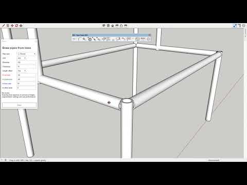 SketchUp Extension: Pipes Tubes 2020 - draw from edges