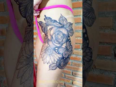 borboleta tattoo girassol Whip Shading Leo Colin Colin Tattoo