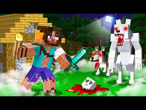 When WEREWOLVES Attack in MINECRAFT! (Howling Moon Mod)