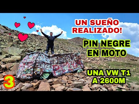 3⛰️Frontera y ASCENSO AL PIC NEGRE en MOTO 2600m y furgo VW T1😬🤩 Transpirenaica Off Road🚀💨