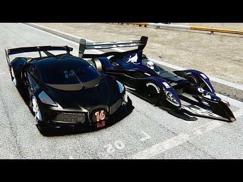 Bugatti Black Devil VGT Concept vs Red Bull X2022 GTR Concept - Drag Race 24 KM