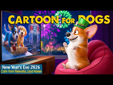 Dog Cartoon 2026: New Year Calming Music for Dogs – Videos for Anxious Dogs Afraid of Fireworks