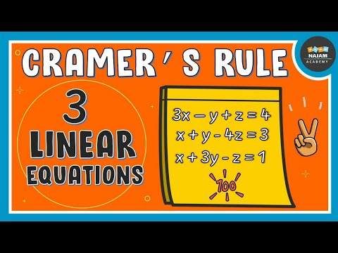 Cramer's Rule to Solve a System of 3 Linear Equations | Part 02