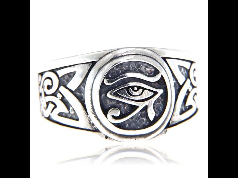 Inel Argint 925 Masiv Barbatesc Horus Eye Illuminati - Putere Protectoare si Mister