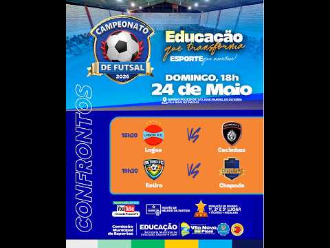 #Futsal Vila-novense 2026 - Jogo 08 - Retiro vs Chapada - 19h30