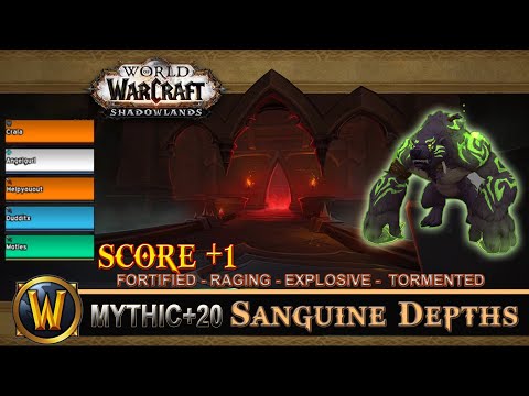 Sanguine Depths Mythic 20 Fortified Raging Explosive Tormented Guardian Druid Shadowlands
