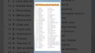 Download lagu 60 Mathematical Symbols | math signs and symbols #shorts #shortsvideo mp3 Download lagu 60 Mathematical Symbols | math signs and symbols #shorts #shortsvideo mp3