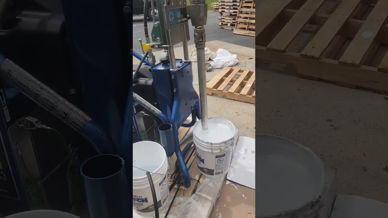 painting steel ROOF with graco paint sprayer! gh833