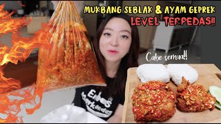 Download lagu ON FIRE!! MUKBANG SEBLAK AYAM GEPREK, CRAZY SPICY LEVEL!! mp3