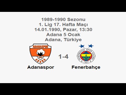 Adanaspor 1-4 Fenerbahçe [HD] 14.01.1990 - 1989-1990 Turkish 1st League Matchday 17