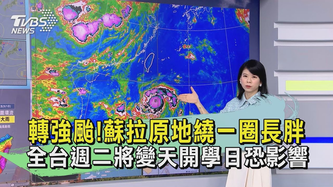轉強颱！蘇拉原地繞一圈長胖　全台週二將變天開學日恐影響