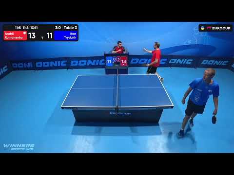10:45 Andrii Romanenko - Ihor Trydukh 01.10.2023 TT Euro.Cup Ukraine Professional. TABLE 3