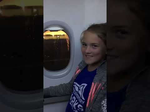 10yr old reaction flying for the first time during takeoff! Priceless!! #shorts