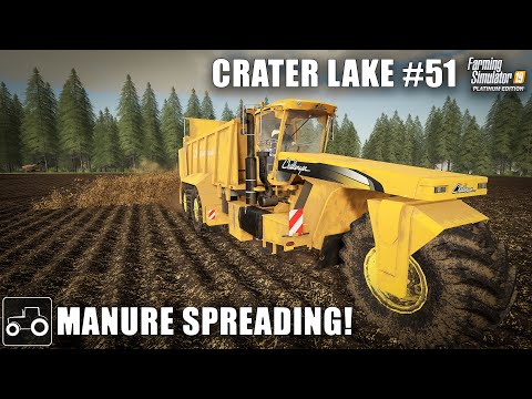 New Manure Spreader & Plowing A New Field - Crater Lake #51 Farming Simulator 19 Timelapse
