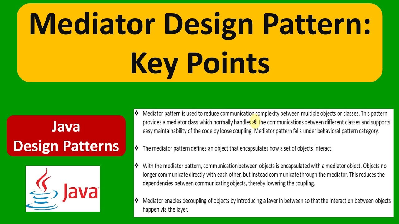 Mediator Design Pattern: Key Points