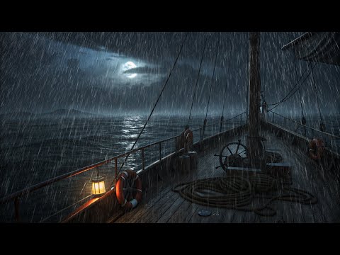 Stormy Boat Journey Under Dark Skies - 스트레스를 해소하고 더 ​​나은 수면을 위한 편안한 비 시간