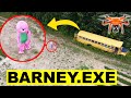 DONT GO TO THE ABANDONED SCHOOL BUS OR BARNEY WILL APPEAR YOU WONT BELIEVE WHAT MY DRONE CAUGHT