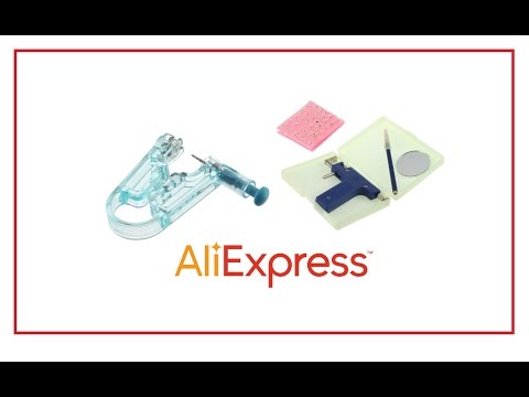 как проколоть уши ПИСТОЛЕТ для прокалывания ушей с Aliexpress