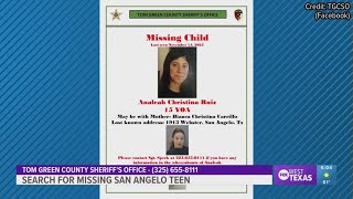 Tom Green County Sheriff's Office searches for missing teen