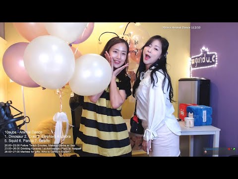 HaniBeeTV VOD - 1st Twitch Anniversary 24hrs Stream Part 3: Hong's Minecraft & Twitch Emotes Makeup Game