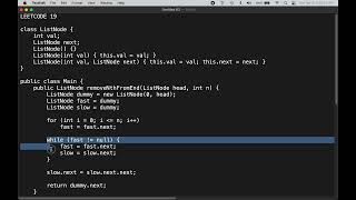LEETCODE 19 : REMOVE Nth NODE FROM END OF LINKED LIST