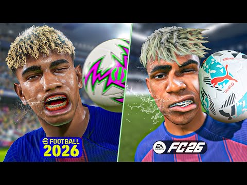 FC 26 vs eFootball 2026 - Graphical Details, Player Animation, Physics - Comparison #fc26