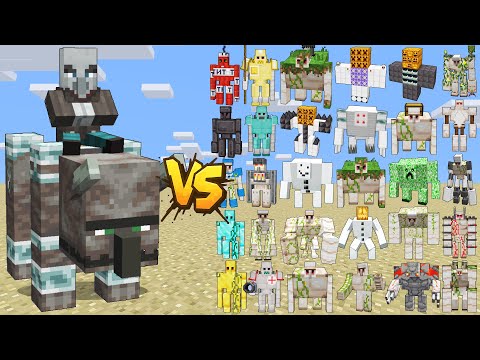 RAVAGER RIDER VS ALL NEW GOLEMS - ILLAGER RIDER BOSS | MINECRAFT BATTLE