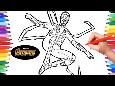 Avengers Infinity War Iron Spider | Avengers Coloring pages | How to Draw spiderman | Infinity War