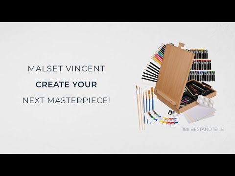 ARTINA XXL Malset Vincent - 188tlg. Kofferstaffelei Set mit viel Zubehör