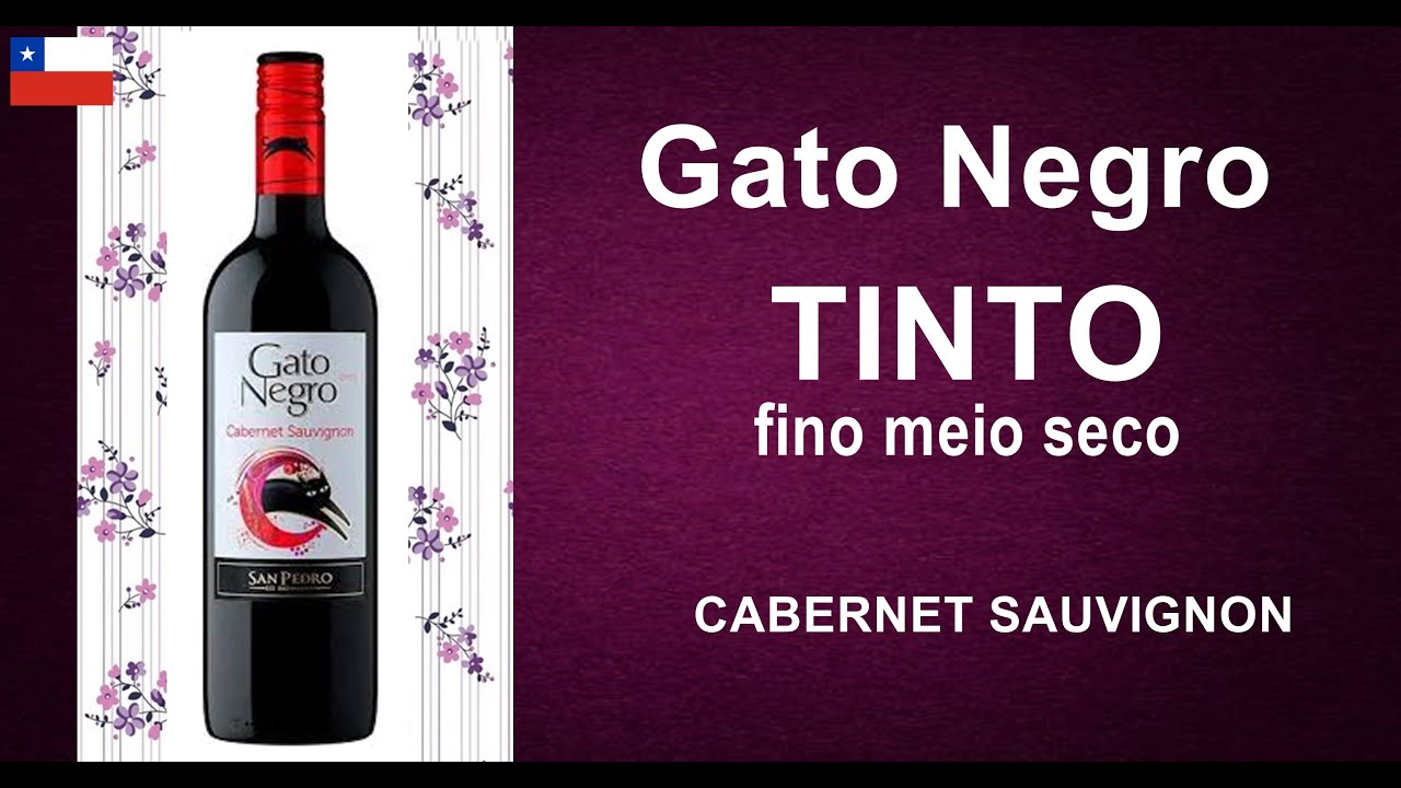 Vinho Gato Negro Tinto Fino Meio Seco Cabernet Sauvignon