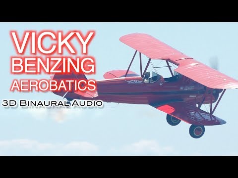 Vicky Benzing Boeing Stearman Boundary Bay Airshow (3D Binaural Audio)🎧