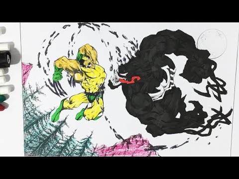 Wolverine Vs VENOM in the Jungle Coloring Pages | SAILANY Coloring Kids