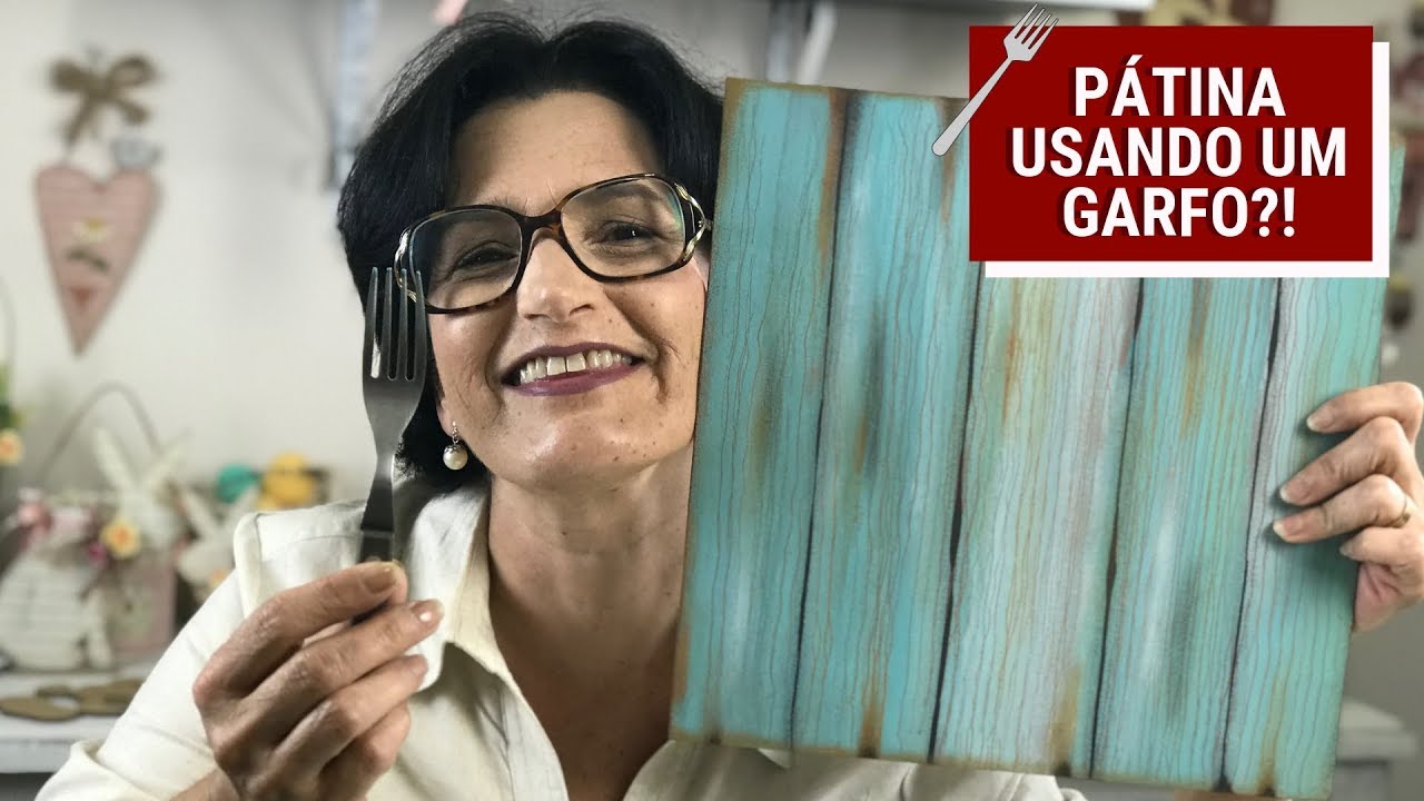 AULA COMPLETA TÉCNICA PÁTINA FEITA COM GARFO | Pintando Com o ❤ #160 | TÂNIA MARQUATO