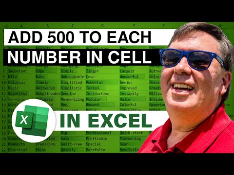 Excel Calculation Shortcut: Add 500 To Each Number stored in one cell - Duel 192 - Episode 2349B