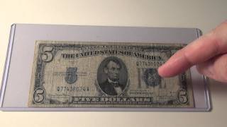1934D $5 Silver Certificate Note