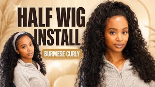 Download lagu Burmese Curly Half Wig Install Tutorial | Easy Beginner Hairstyle ft. ISEE Hair mp3