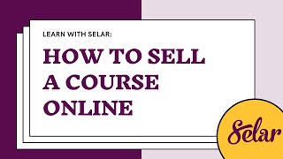 How to sell a course online