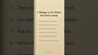 Download lagu 5 Things to Do When You Feel Lonely mp3