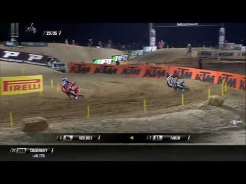 2017 MXGP of Qatar MXGP Race 1 Herlings & Paulin Battle