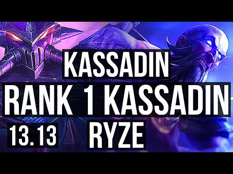 KASSADIN vs RYZE (MID) | Rank 1 Kassadin, 12/1/7, Godlike, Rank 19 | TR Challenger | 13.13